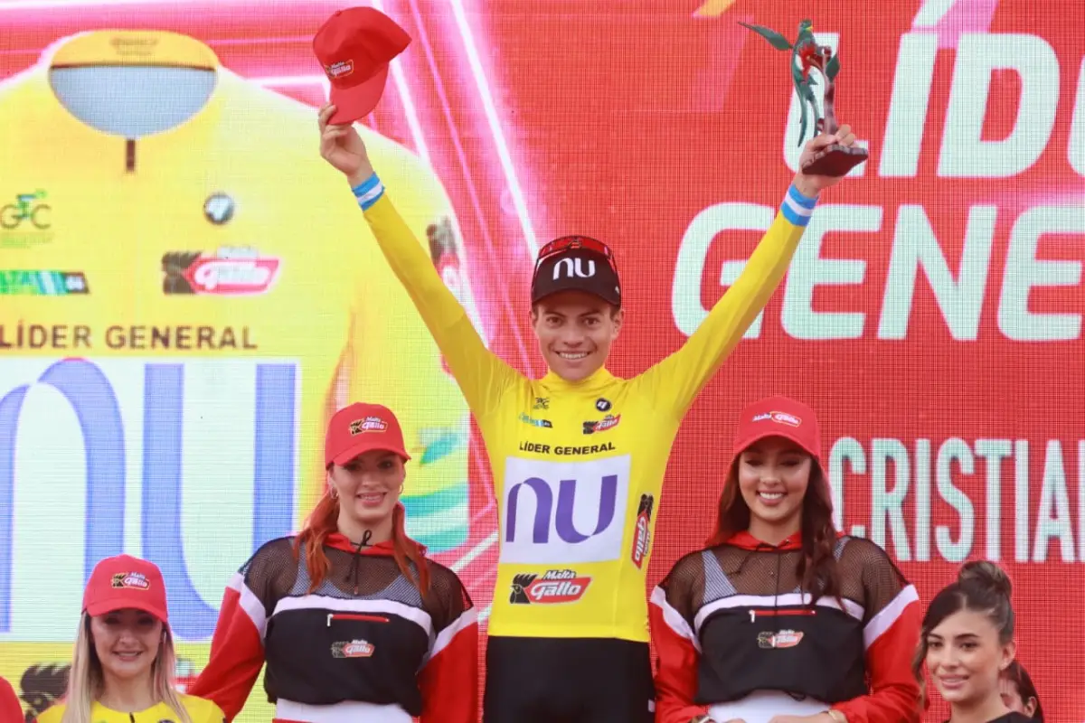 Cristian Muñoz era el líder general de la Vuelta a Guatemala en 2025 tras corridas cinco etapas 