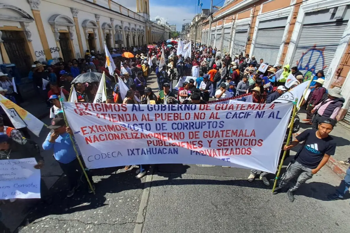 Integrantes de Codeca y otras organizaciones realizan manifestación en la capital el miércoles, 22 de abril., Omar Solís/Emisoras Unidas