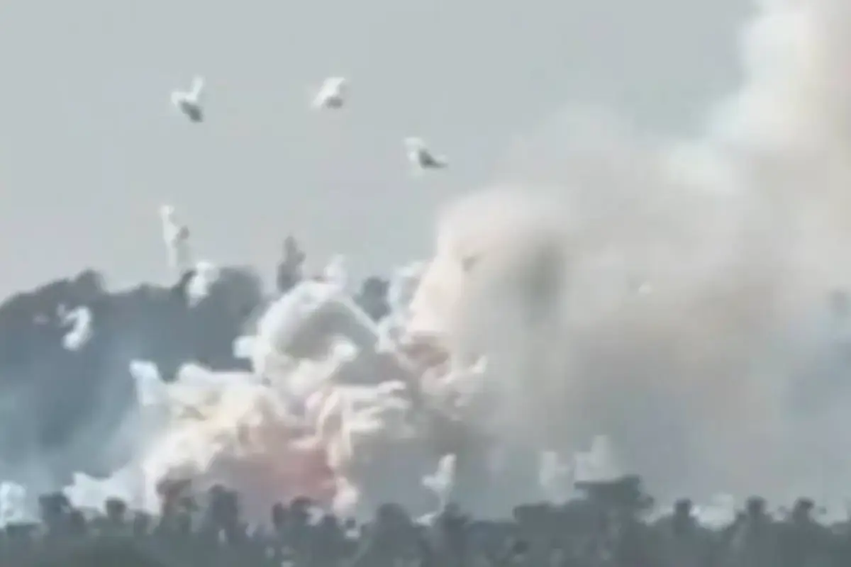 Explosión en fábrica de fuegos artificiales en la India, Captura de pantalla de la red social X