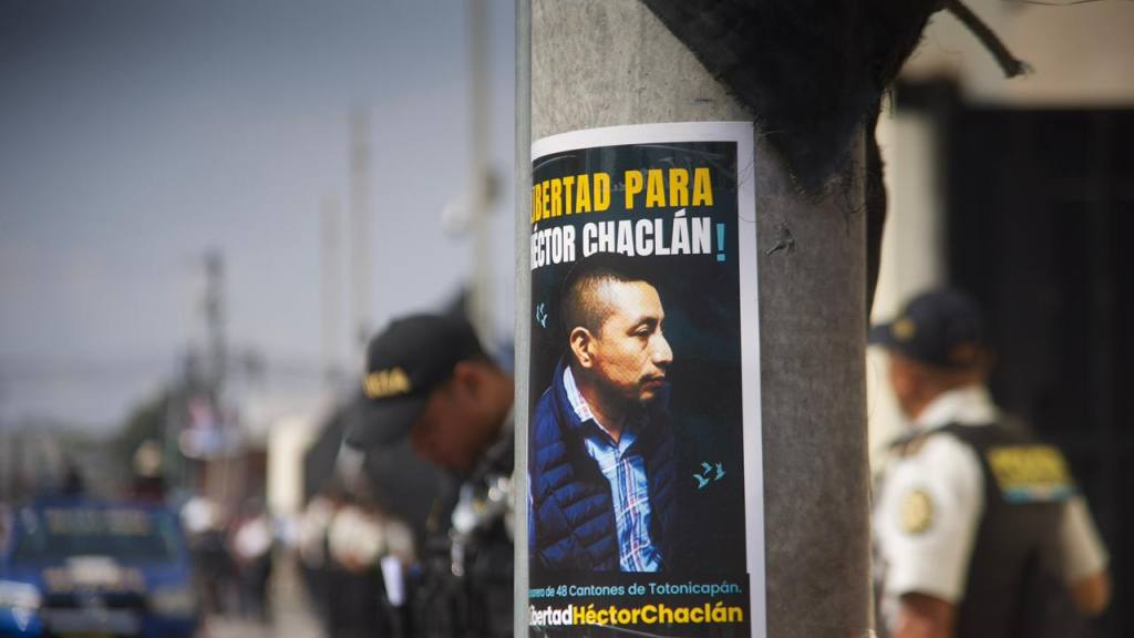Manifestación de los 48 Cantones de Totonicapán para pedir libertad para Luis Pacheco y Héctor Chaclán | Foto: Omar Solís/EU