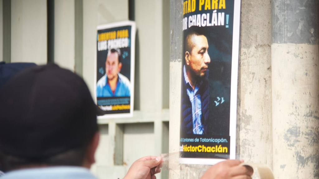 Manifestación de los 48 Cantones de Totonicapán para pedir libertad para Luis Pacheco y Héctor Chaclán | Foto: Omar Solís/EU