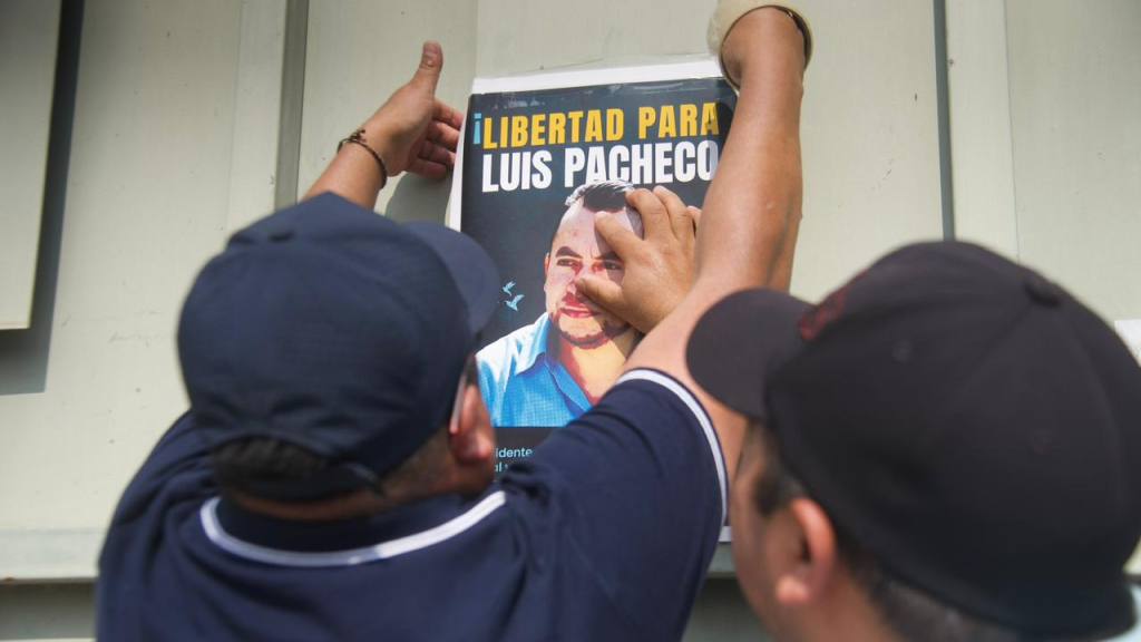 Manifestación de los 48 Cantones de Totonicapán para pedir libertad para Luis Pacheco y Héctor Chaclán | Foto: Omar Solís/EU