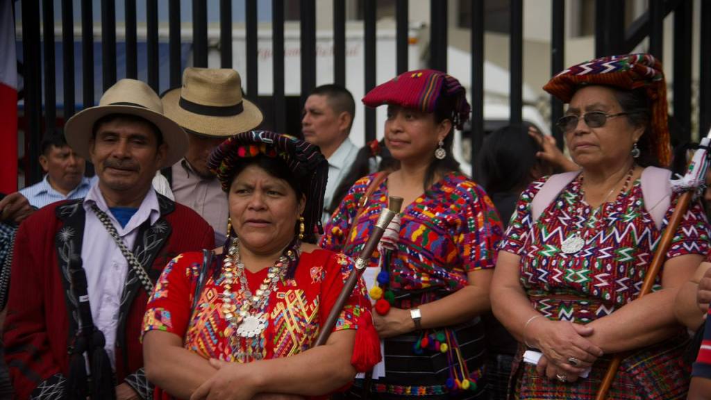 Manifestación de los 48 Cantones de Totonicapán para pedir libertad para Luis Pacheco y Héctor Chaclán | Foto: Omar Solís/EU