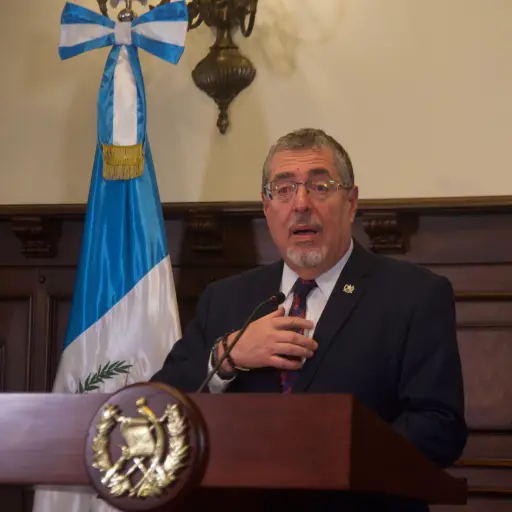 El presidente Bernardo Arévalo durante la conferencia de prensa 