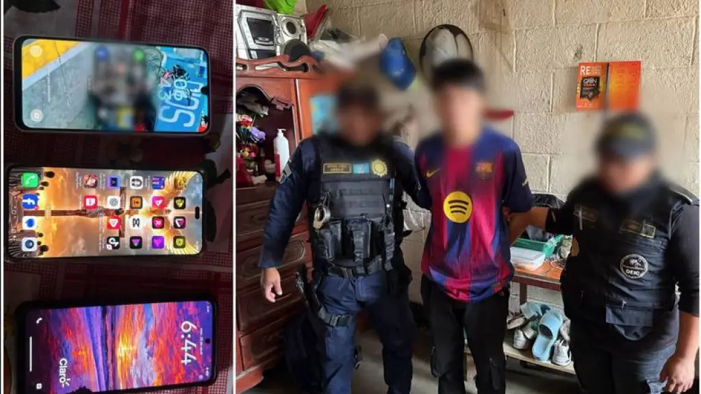 El sospechoso detenido en Villa Nueva durante el operativo contra explotación sexual infantil. ,Ministerio Público