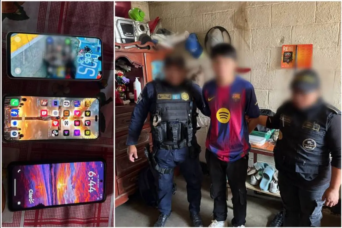 El sospechoso detenido en Villa Nueva durante el operativo contra explotación sexual infantil., Ministerio Público