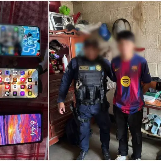 El sospechoso detenido en Villa Nueva durante el operativo contra explotación sexual infantil. ,Ministerio Público