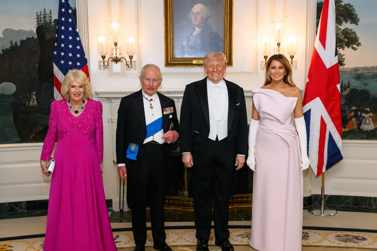 Trump recibe al rey Carlos, Casa Blanca