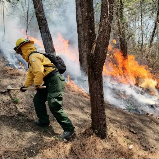 Equipos de socorro combaten un incendio forestal. ,Ilustrativa de archivo: EFE