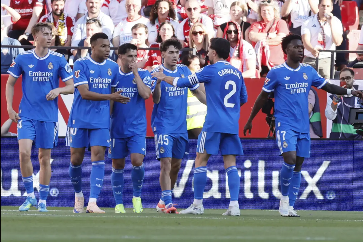 Celebración del Real Madrid ante el Sevilla - EFE