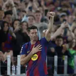 Robert Lewandowski emocionado en su adiós al Camp Nout