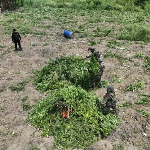 Soldados y policías erradicaron miles de matas de marihuana en Petén. ,Ejército de Guatemala.
