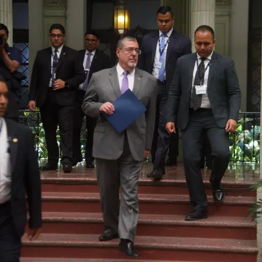 El presidente Bernardo Arévalo durante la conferencia de prensa 