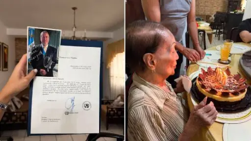 Guatemalteca cumple 100 años y recibe emotiva felicitación por parte del presidente Arévalo