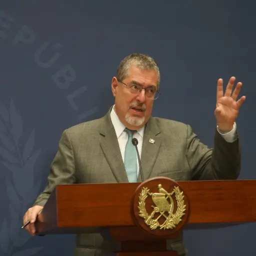 El presidente Bernardo Arévalo durante la conferencia de prensa 
