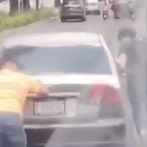 Intentó darse a la fuga tras romper el vidrio de un camión. ,Captura de pantalla video de X.