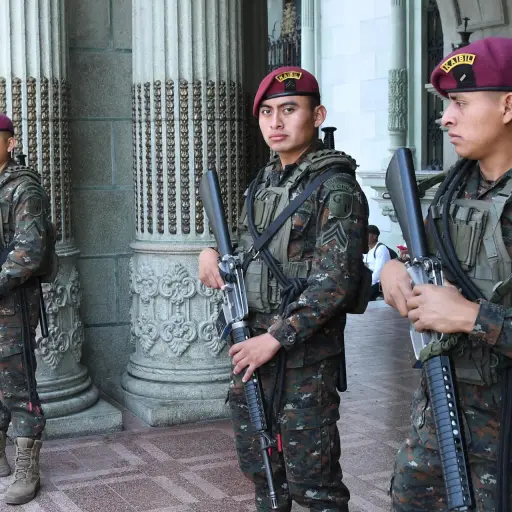 Fotografía del 21 de abril de 2026 que muestra a integrantes del Ejército de Guatemala custodiando el Palacio Nacional de la Cultura en Ciudad de Guatemala (Guatemala) , EFE/ Alex Cruz