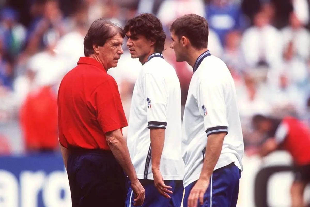 Cesare y Paolo Maldini en el Mundial de 1998 - RR.SS.