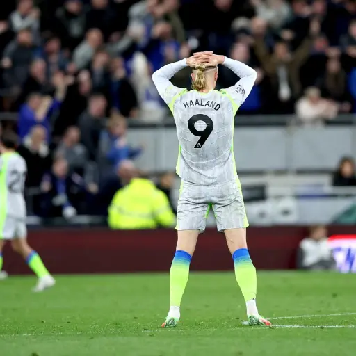 Lamento de Haaland en el partido entre Everton y Manchester City - EFE
