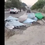 Área donde el camión botó la carga en Villa Nueva. ,PMT de Villa Nueva