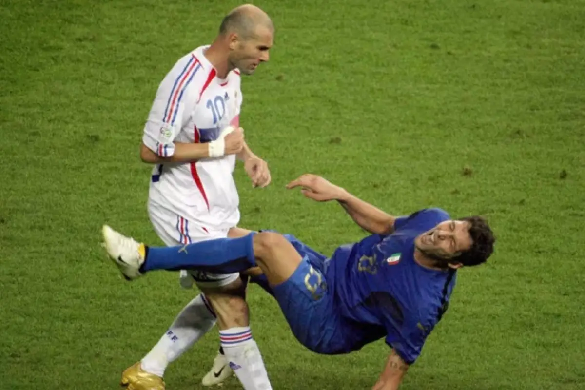 Momento del famoso cabezazo de Zinedine Zidane a Marco Materazzi
