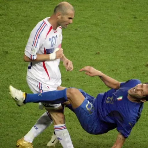 Momento del famoso cabezazo de Zinedine Zidane a Marco Materazzi