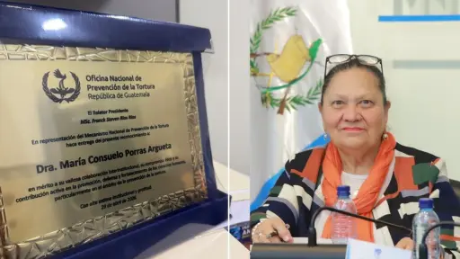 La Oficina Nacional de Prevención de la Tortura firmó el reconocimiento entregado a Porras. ,Ministerio Público.