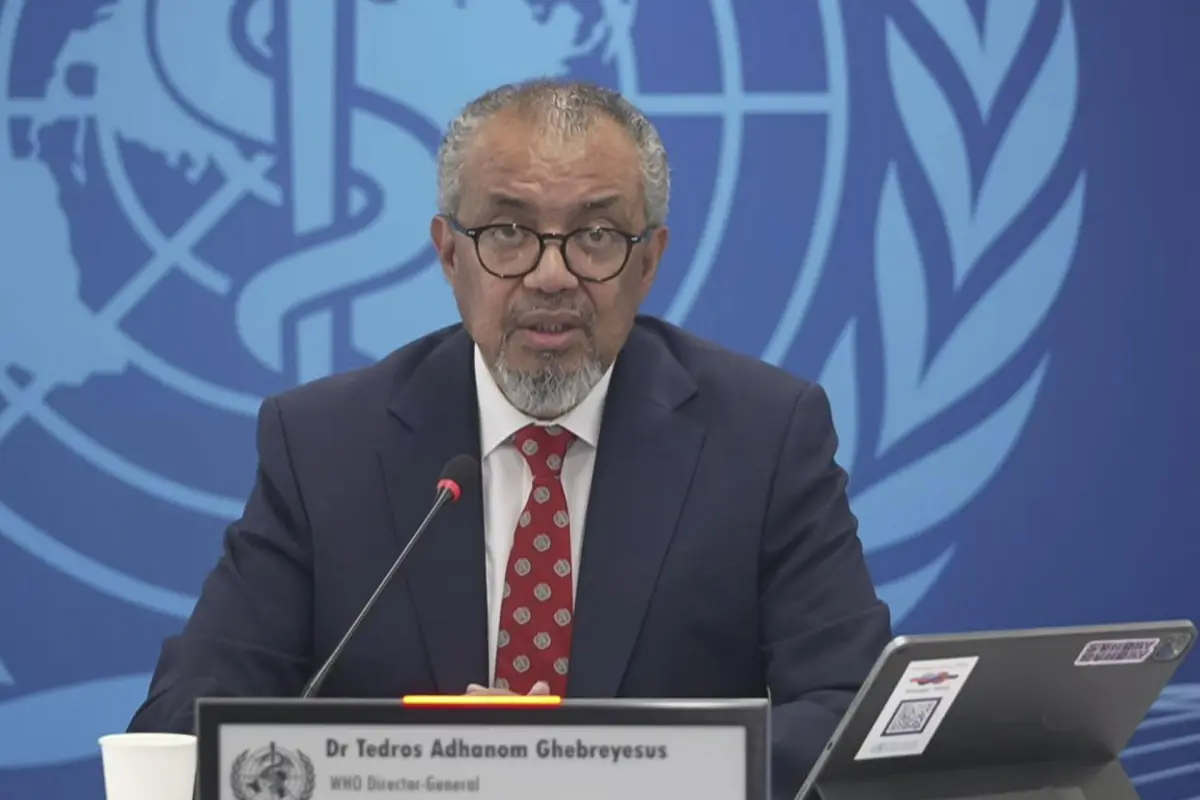 El director de la Organización Mundial de la Saludd (OMS), Tedros Adhanom, durante la rueda de prensa sobre el hantavirus celebrada en Ginebra el pasado jueves,  EFE/Captura de vídeo de la OMS - SOLO USO EDITORIAL/SOLO DISPONIBLE PARA ILUSTRAR LA NOTICIA QUE ACOMPAÑA (CRÉDITO OBLIGATORIO) -
