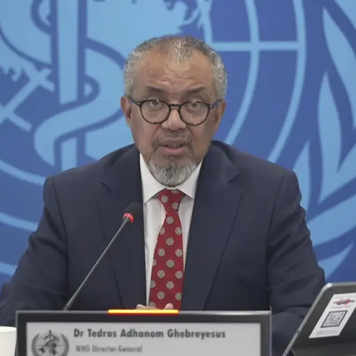El director de la Organización Mundial de la Saludd (OMS), Tedros Adhanom, durante la rueda de prensa sobre el hantavirus celebrada en Ginebra el pasado jueves , EFE/Captura de vídeo de la OMS - SOLO USO EDITORIAL/SOLO DISPONIBLE PARA ILUSTRAR LA NOTICIA QUE ACOMPAÑA (CRÉDITO OBLIGATORIO) -