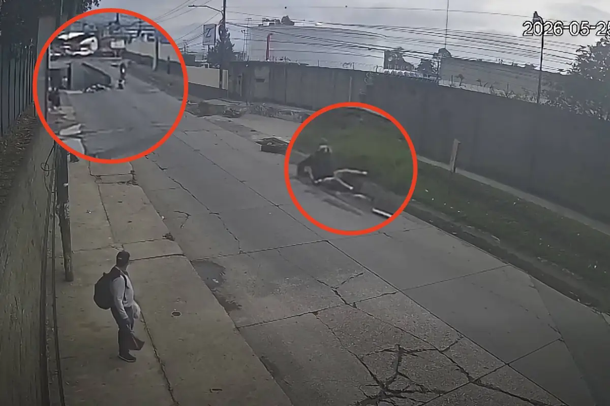 Accidente de motos en Villa Nueva., Captura de pantalla video de X.
