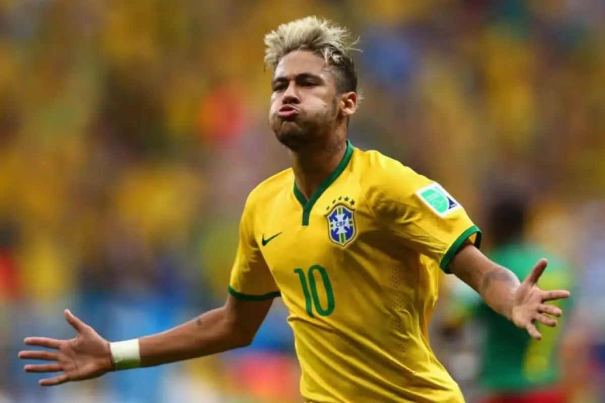 Neymar celebrando en la Copa del Mundo de la FIFA 