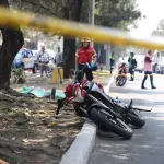 Lugar donde murió una mujer tras el ataque armado ocurrido en zona 7. ,Bomberos Municipales