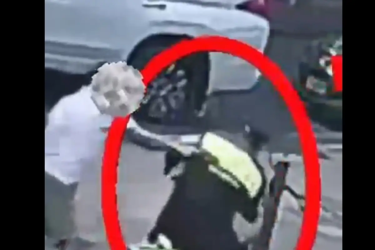 El agente de la PMT fue agredido por actuar en contra de un conductor que manejó contra la vía., Captura de pantalla.