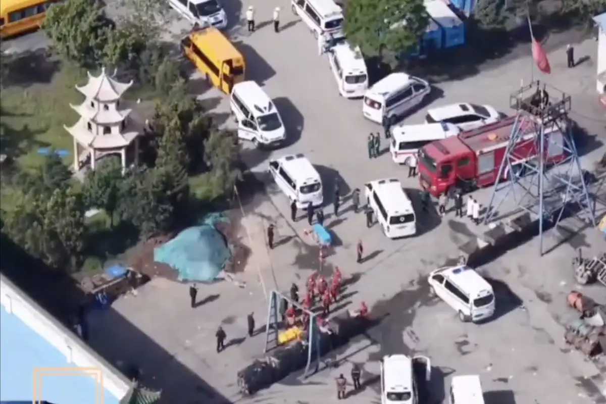 Explosión en mina de carbón deja al menos 90 muertos en China., Captura de pantalla video de X.