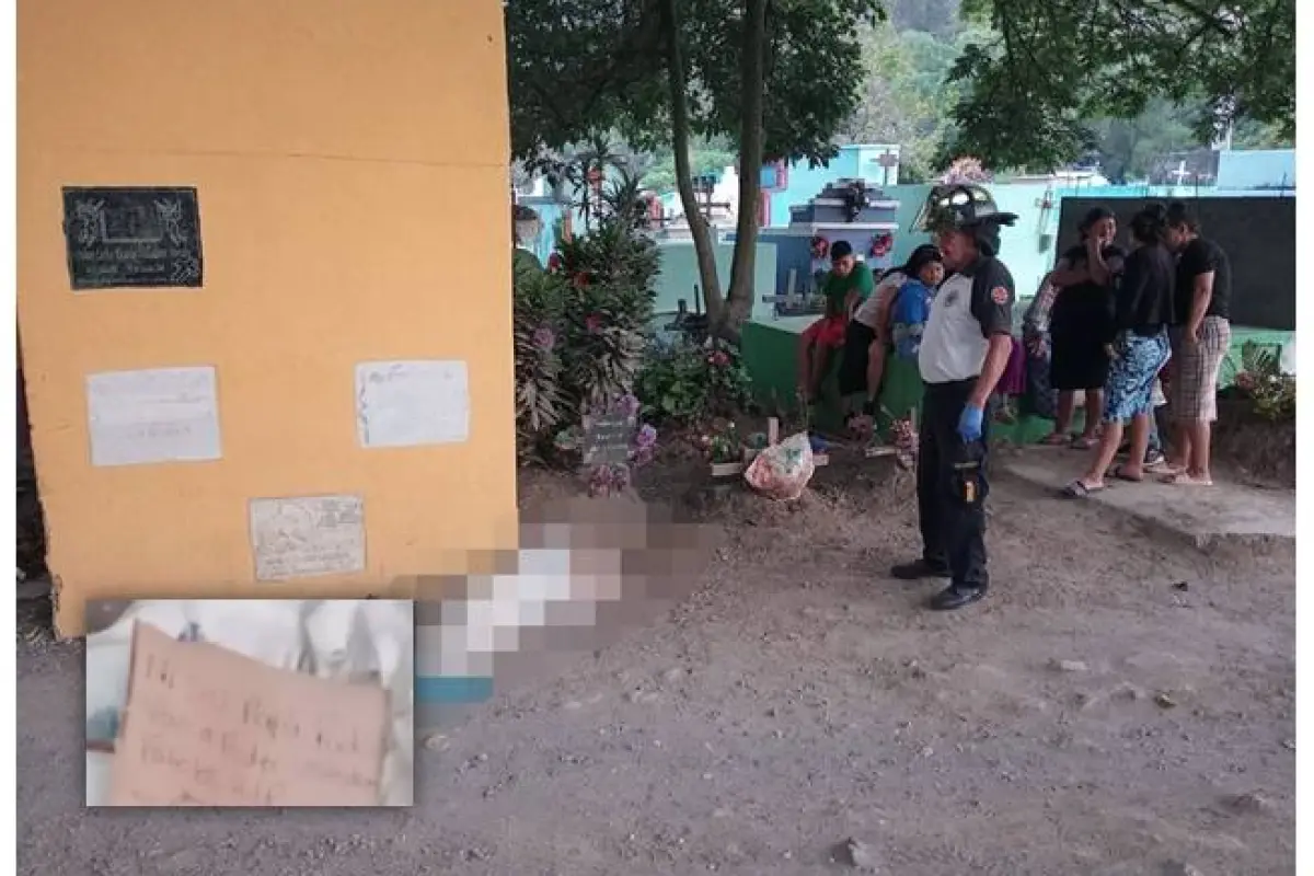 El cuerpo fue localizado en el ingreso del cementerio de Villa Canales., Bomberos Voluntarios