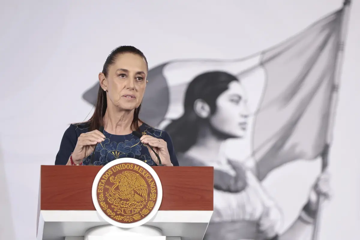 La presidenta de México, Claudia Sheinbaum, durante una conferencia de prensa., EFE