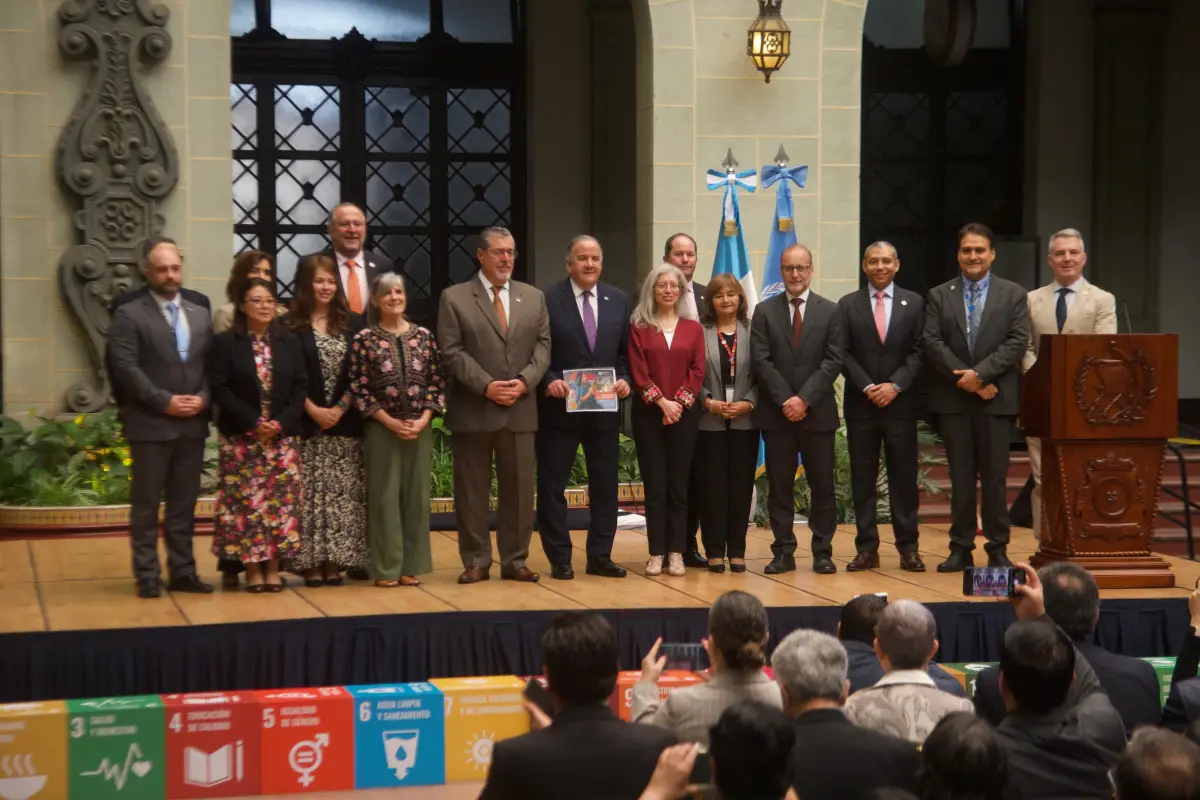El presidente Bernardo Arévalo participó en la presentación del Informe Anual 2025 de las Naciones Unidas en el Palacio Nacional de la Cultura., Omar Solís/Emisoras Unidas