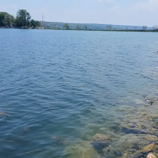 Tiran ripio en lago Petén Itzá ,X