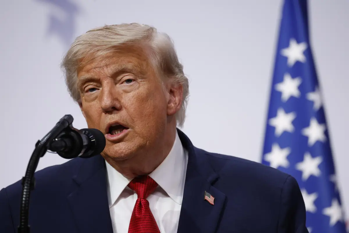 Donald Trump en conferencia de prensa final de la cumbre del G7, EFE