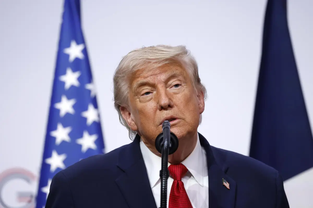 Donald Trump en conferencia de prensa final de la cumbre del G7, EFE