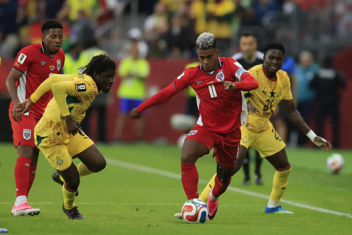 Acción de juego del Ghana vs. Panamá por el Mundial 2026