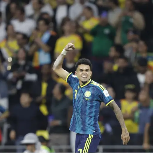 Luis Díaz celebrando gol en el Mundial 2026 