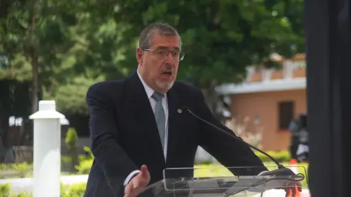 El presidente Bernardo Arévalo durante la conferencia de prensa \