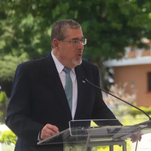 El presidente Bernardo Arévalo durante la conferencia de prensa 