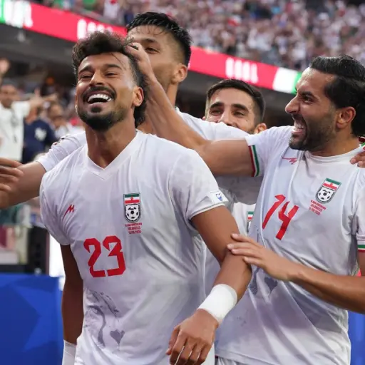 Celebración de Irán frente a Nueva Zelanda 