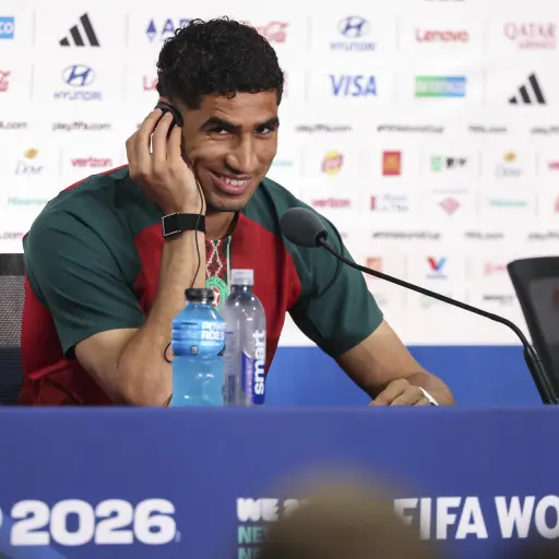 Achraf Hakimi en conferencia de prensa previa al Brasil vs. Marruecos - EFE