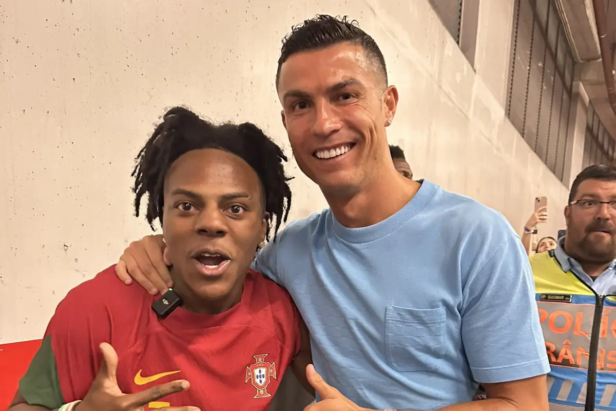 Imagen de archivo cuando el streamer Speed conoció a Cristiano Ronaldo en junio del 2023 - iShowSpeed