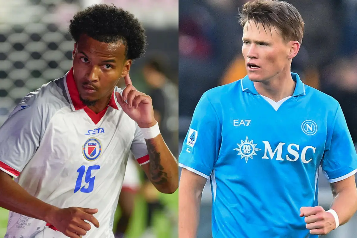 Ruben Providence de Haití, y Scott McTominay de Escocia, EFE