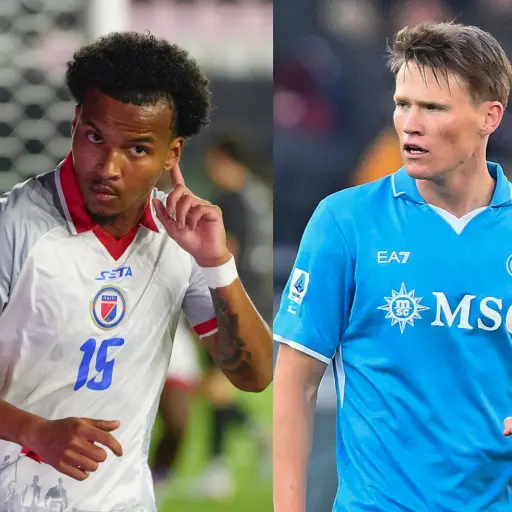 Ruben Providence de Haití, y Scott McTominay de Escocia ,EFE