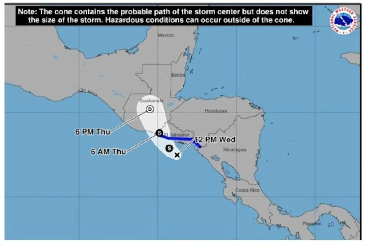 Tormenta tropical Cristina se degrada a depresión tropical, Insivumeh